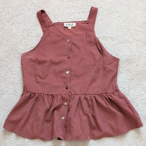 Listicle Peplum Faux Suede Tank Top Size M